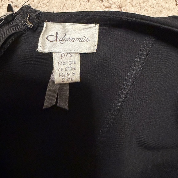 Dynamite Black Long Sleeve Dress with Embellished Neckline and Low Back - Picture 6 of 6